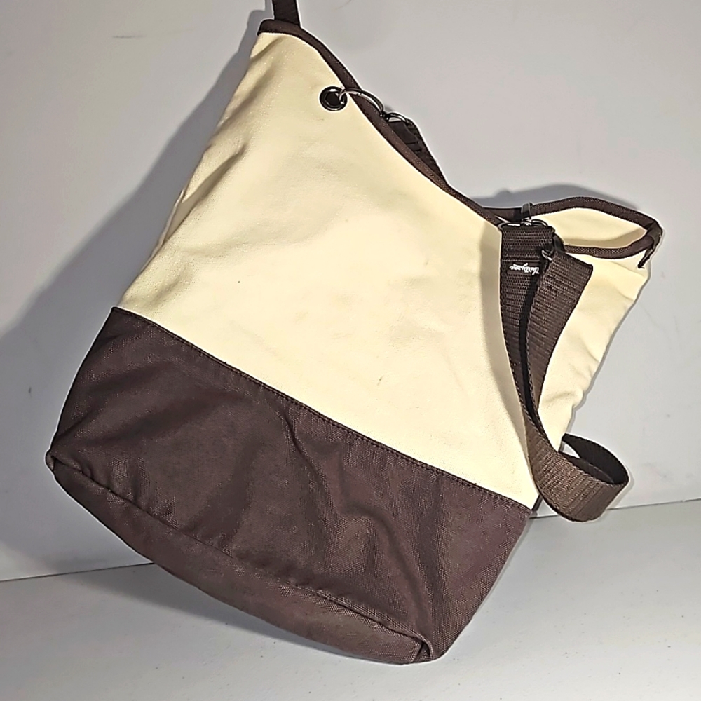 Thirty- One “Canvas Crew Carry All” Ivory/ Brown VGUC